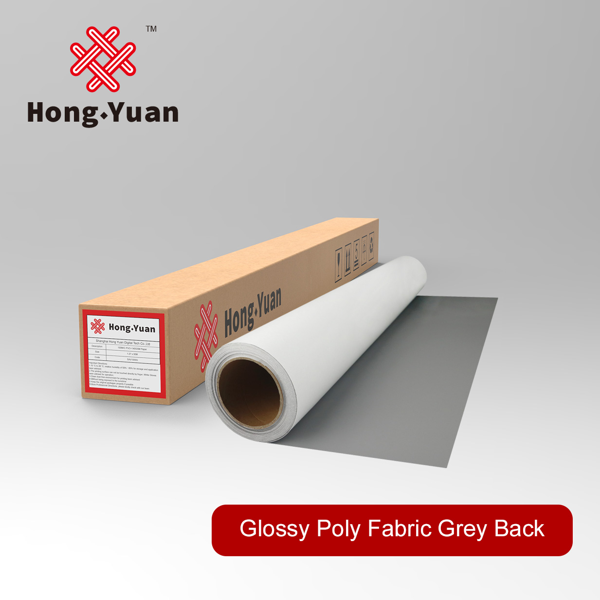 Glossy Eco Poly Fabric Grey back EPF201G